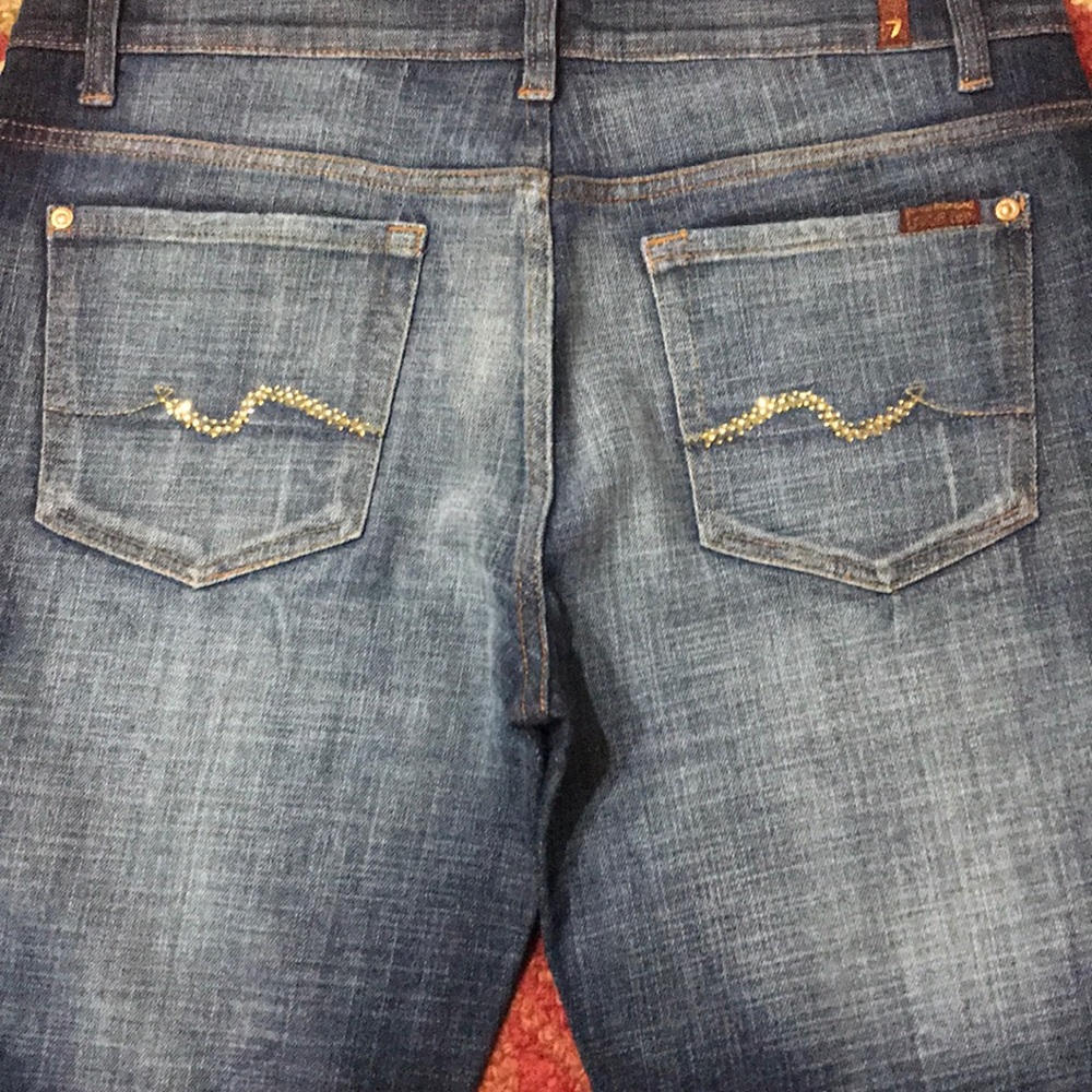 7 for all mankind size 36 jeans rhinestone pocket
